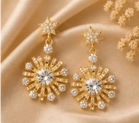 Starburst Crystal Drop Earrings