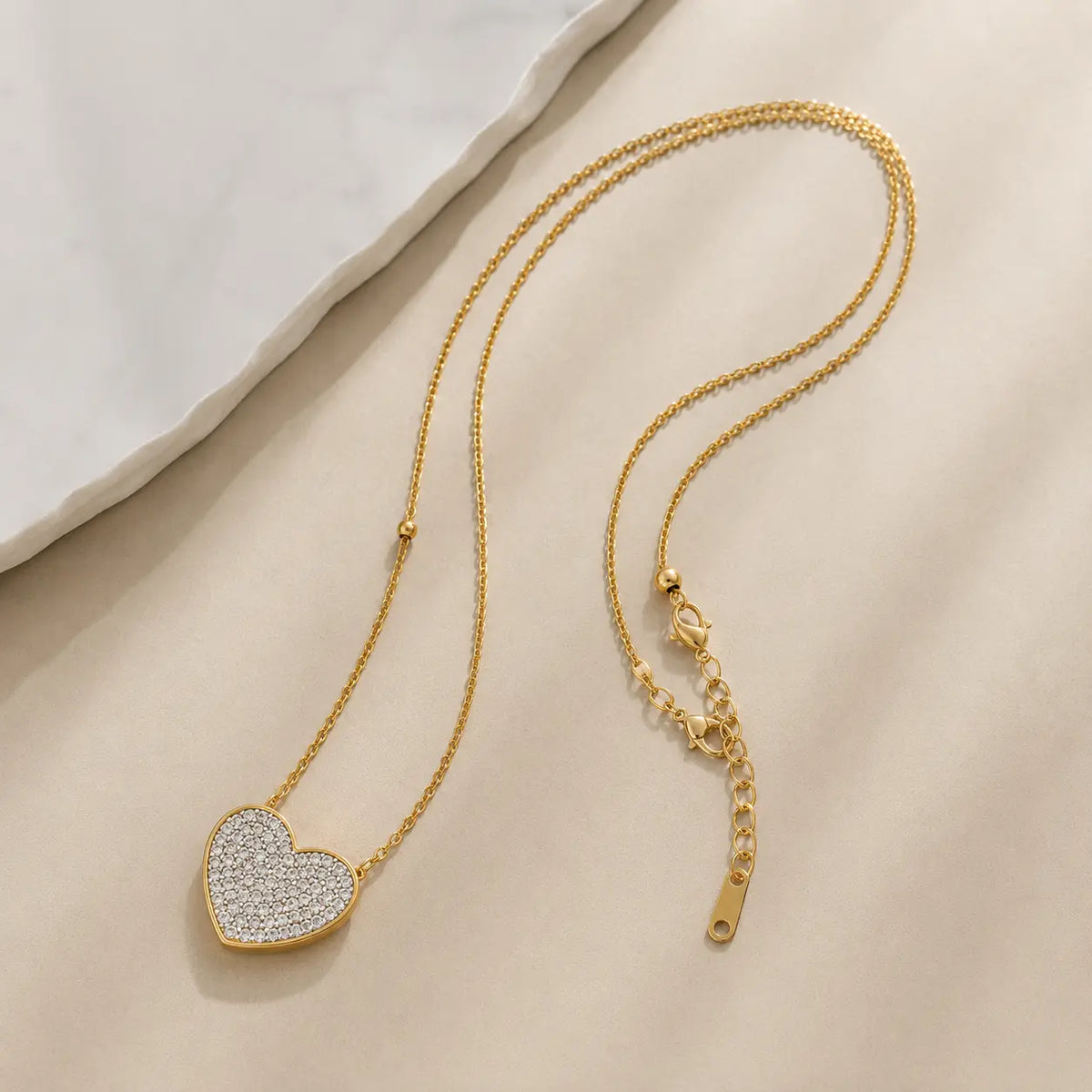 Elegant Crystal Heart Pendant Necklace