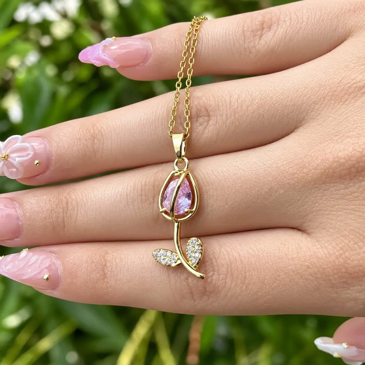 Crystal Teardrop Pendant Necklace