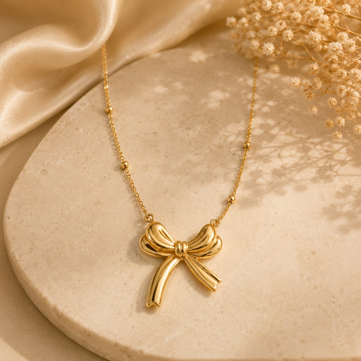 Elegant Bow Pendant Necklace
