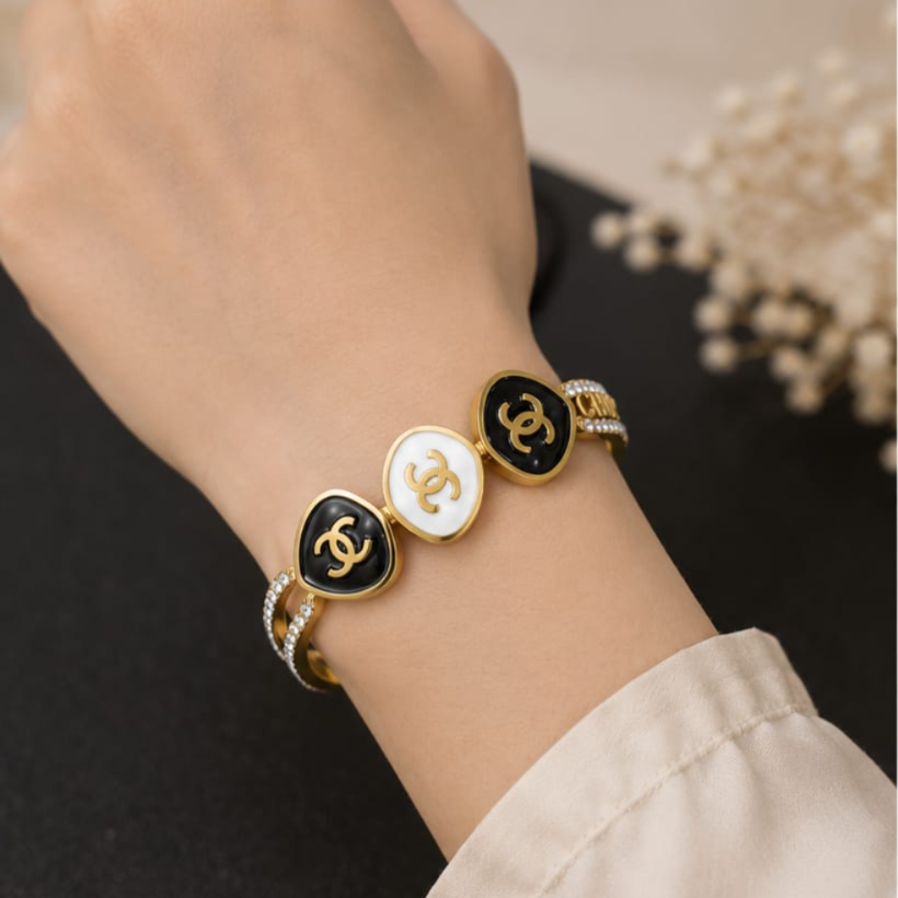 CC Enamel Charm Bracelet