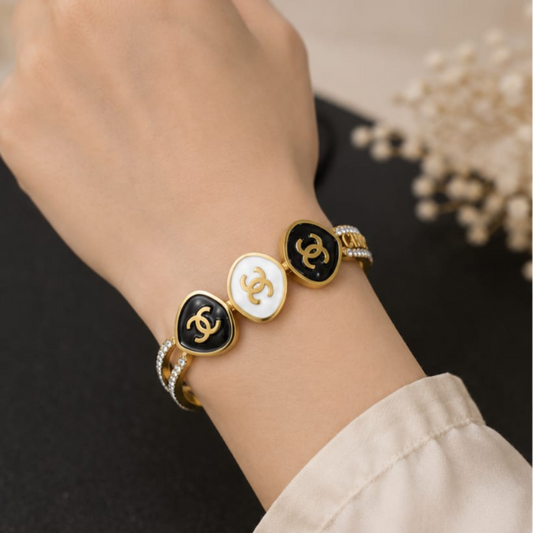 CC Enamel Charm Bracelet