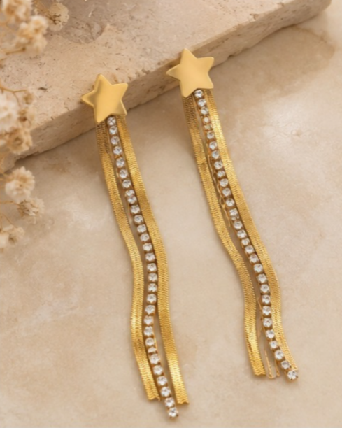 Elegant Star Drop Earrings